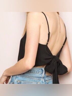 Brandy Melville Black Back Tie Tank
